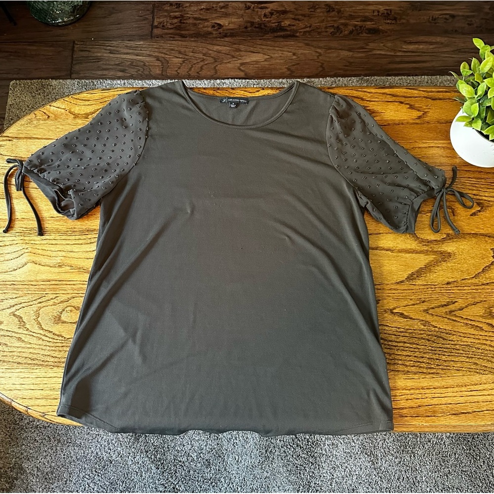 Adrianna Papell Olive Green Blouse. Size M